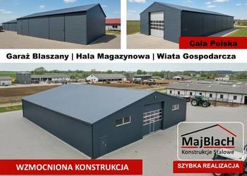 Garaż Blaszany Dwuspadowy Grafit| RAL|Ocynk |Drewnopodobny – Maj-BlacH