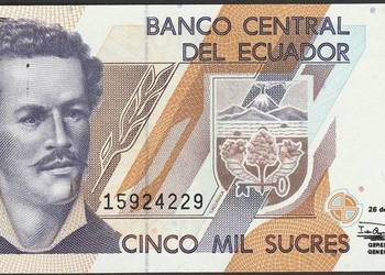 Ekwador 5000 sucre 1999 - stan bankowy UNC