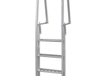 Drabina do basenu lub pomostu 4 stopnie aluminium 167 cm WM-91197