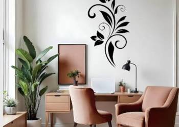 OZDOBNA NAKLEJKA NA ŚCIANĘ KWIATY 100cm X 52cm  BEZ TŁA - RÓŻNE KOLORY
