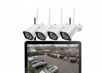 Zestaw do monitoringu WiFi 4 kamery 2Mpx FHD z LCD+DYSK 3TB