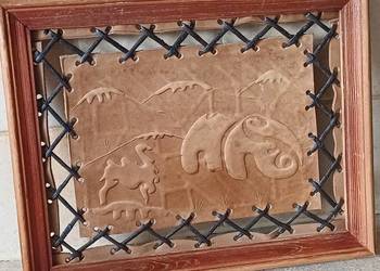 vintage obrazek ze skóry