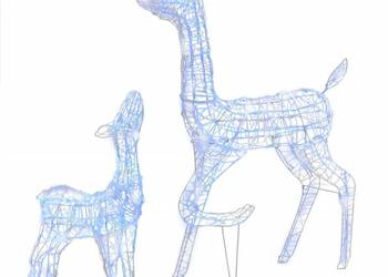 vidaXL Świąteczne renifery, akrylowe, 160 niebieskich diod LED(SKU:329791)