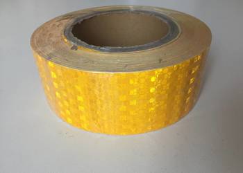 Taśma odblaskowa żółta cała rolka grubość 5cm