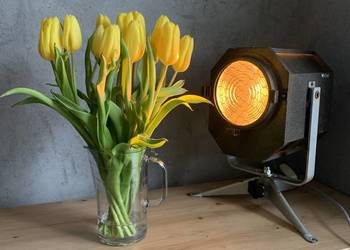 Oświetlenie teatralne PRL lampa loft Vintage industrial