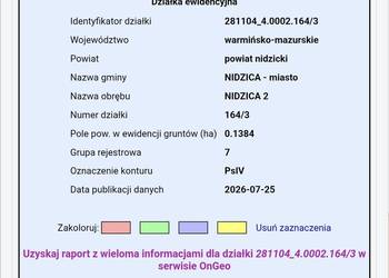 Sprzedam działkę budowlaną Nidzica ul. Działdowska