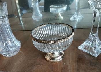 Wazonik z kryształowy i salaterka