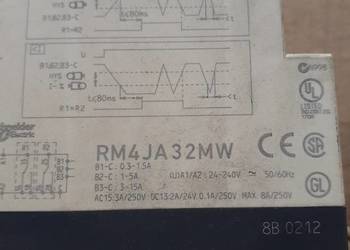 RM4JA32MW  Przekaźnik pomiarowy prądowy zakres 0,3…15A, 24