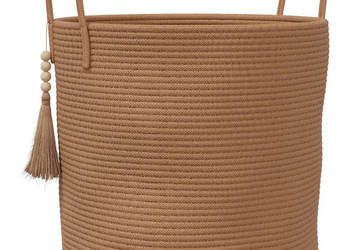 Kosz do przechowywania brązowy Ø40x35 cm bawełna WM-358496