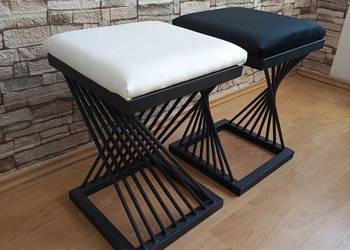 Taborety loft biały i czarny