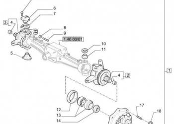 New Holland T6010 Zespół przegubu rh 84196952