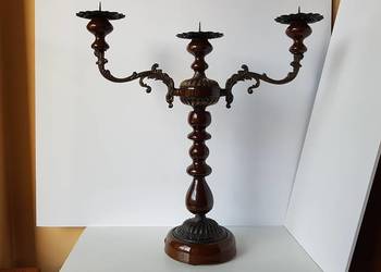 Kandelabr / świecznik trójramienny Polam, ceramika i metal