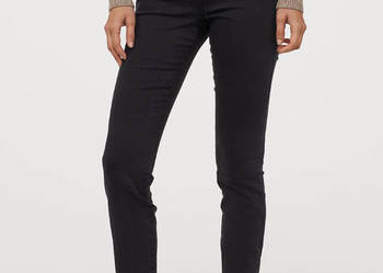 Spodnie jeansy H&M 36 czarne dżinsy 3XL skinny rurki wysoki stan