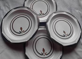 Zestaw 4 ceramicznych, ręcznie malowanych talerzy Gerzit, West Germany.