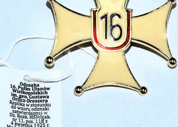 Odznaka 16. Pułk Ułanów Wielkopolskich im. gen. Gustawa Orlicz-Dreszera(35)