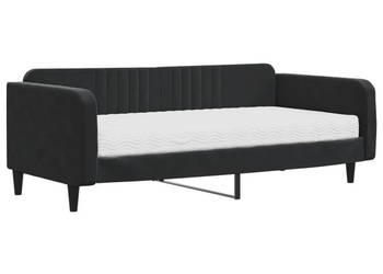 Sofa z materacem do spania czarna aksamit 100x200 cm WM-3197050