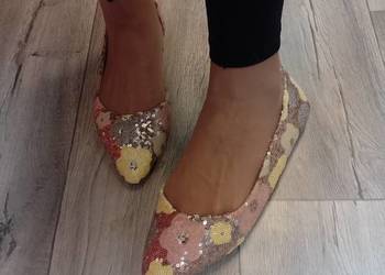 (42) Bogato zdobione baleriny wieczorowe na lato, NOWE