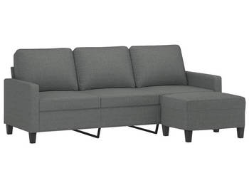 3-osobowa sofa z podnóżkiem ciemnoszary 180 cm tkaniną WM-3201038