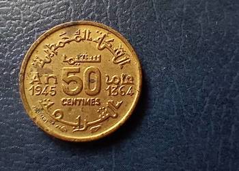 Stare monety 50 cent 1945 Maroko