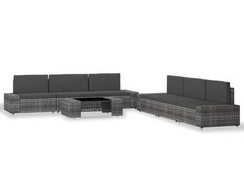 7-cz. zestaw wypoczynkowy do ogrodu rattan PE szary WM-3054602