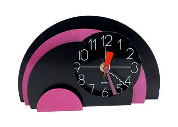 Zegar Kominkowy Memphis Style — Lata 80., Postmodernizm, Czarno-Różowy
