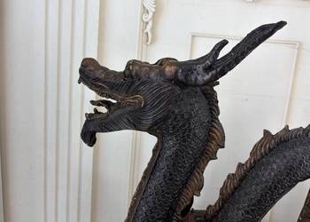 Smok - Dragon - Japońska Figura Rzeźba z Brązu - 74cm