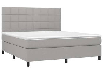 Łóżko kontynentalne z materacem jasnoszare tkanina 160x200cm WM-3134885