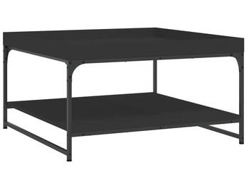 Stolik kawowy czarny 80x80x45 cm materiał drewnopochodny WM-832813