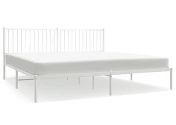 Łóżko Metalowe Białe Rama Łóżka Ze Stelażem Biała 200x200 cm WM-350938