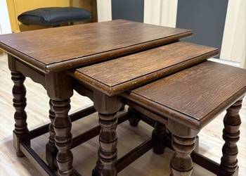 Dębowe stoliczki trojaczki (komplet 3) wsuwane