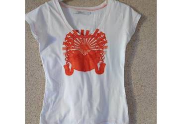 House bluzka top tshirt  koszulka top z dekoltem nadruk bawełniana przewiew