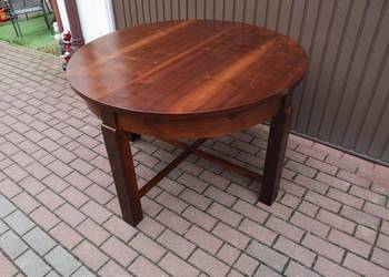 Stół Art-Deco Okrągły 120 Zgrabny Antyk Stary Rozkładany Po Renowacji.