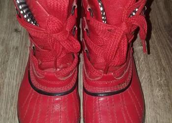 Buty SOREL 40/41 26cm śniegowce zimowe Skóra* wodoodporne czerwone