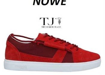 TRUSSARDI JEANS NOWE suede red zamsz rozm. 43 (27 cm)