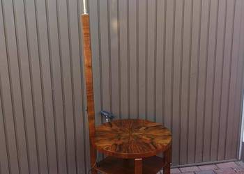 Lampa Podłogowa Ze Stolikiem Art Deco Orzech Politura Stara Antyk .