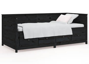 Łóżko dzienne czarne lite drewno sosnowe 75x190 cm WM-820920