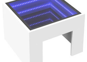 Stolik nocny z LED Infinity biały 40x40x30 cm WM-3284070