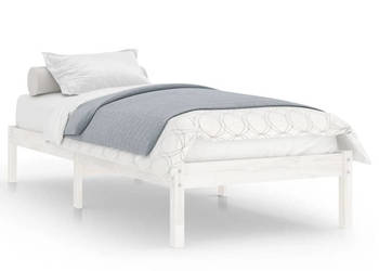 Rama łóżka biała lite drewno pojedyncza 75x190 cm WM-809978