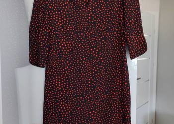 Czarna sukienka w czerwone plamki M&S Collection