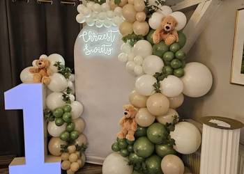 Ścianki, balonowe dekoracje, urodziny, chrzciny, roczek, komunia itp.