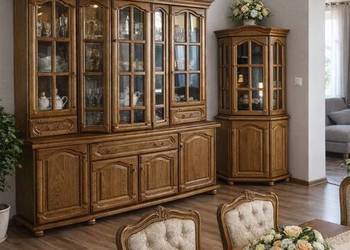 PROMO Stylowa Dębowa Witryna 180` Dąb Orzech Mahoń Buk Bekas