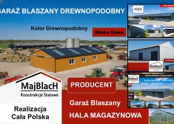 Garaż Blaszany Drewnopodobny Dwuspadowy | Złoty Dąb | RAL – Maj-BlacH
