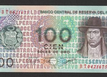 PERU 100 SOLES 1976 - TUPAC II - STAN BANKOWY UNC