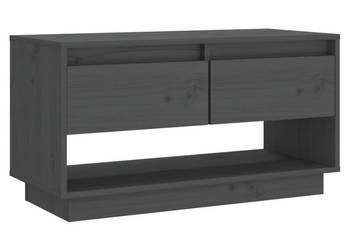 Szafka pod telewizor szara 74x34x40 cm lite drewno sosnowe WM-813841