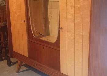 Witryna PRL lata 60. – trawione szkło, mid-century, oryginał
