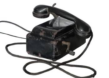 Stary Telefon na Korbkę - Metalowa Obudowa