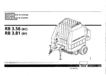 Deutz Fahr RB 3.56, 3.81 Katalog części Vicon RV