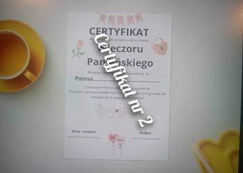 Certyfikat dla przyszłej panny młodej na wieczór panieński pdf