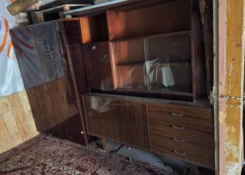 Stary regał z szafą lakier brąz