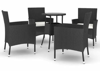 5-cz. zestaw ogrodowych mebli bistro z poduszkami czarny WM-3187415